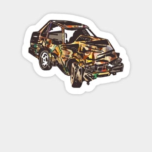 Rainbow Car Wreck Sticker